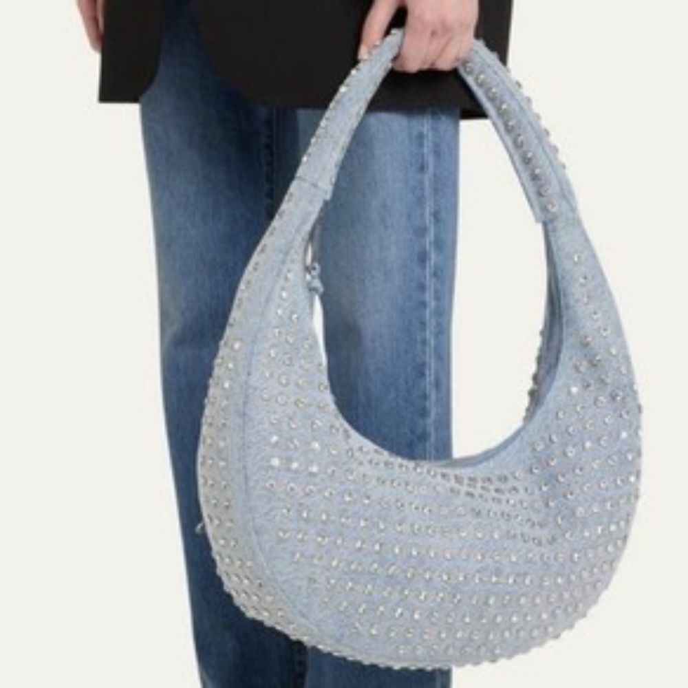 Retrofete Elodie large embellished denim shoulder bag